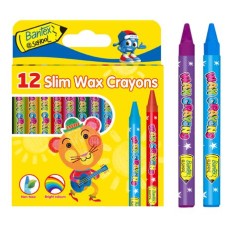 BANTEX Wax Crayons Standard Slim (8mm)  12's