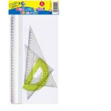 BANTEX Geometry Set 30cm Rule  -  4 Piece set