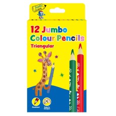 BANTEX Jumbo Triangular Colour Pencils 3mm 12's