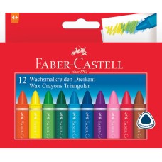 Faber Castell Triangular Wax Crayons 12's