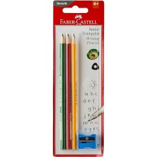 Faber Castell Junior Triangular 2B 3's + sharpener