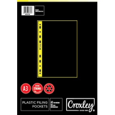 CROXLEY A3 Filing Pockets 10Pk - 100 Mic