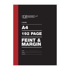 A4 2 Quire  192pg Hardcover Feint & Margin