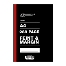 A4 3 Quire 288pg Hard Cover Feint & Margin