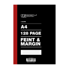 A4 128pg Hard Cover Book Feint & Margin