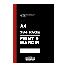 A4 4 Quire  384pg Hard Cover Feint & Margin