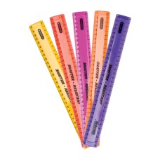 Edo/Marlin rulers 30cm 10's assorted colours 17g