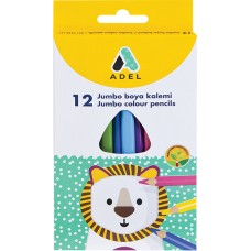 ADEL COLOUR PENCILS 12`S JUMBO TRIO 9.5mm