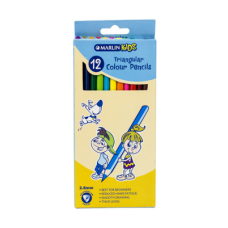 Marlin Kids colour pencils 12's long triangular