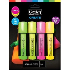 CROXLEY Create Highlighters Wallet of 4 Assorted