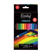 CROXLEY Super Jumbo Pencil Crayons 12S 