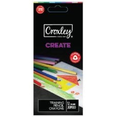 CROXLEY Triangular Pencil Crayons, Full Length Box 12