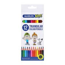 Marlin Kids Tri Jumbo Triangular Colour Pencils 12's 