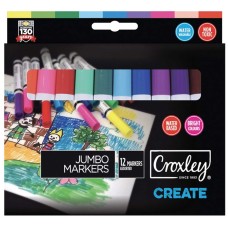 CROXLEY Create Jumbo Fibre Tip Markers Wallet of 12