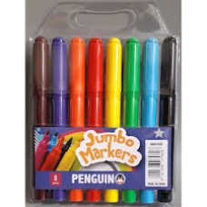 PENGUIN Jumbo Fiber Tip Markers Pack 8