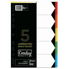 JD1479 160GSM Rainbow Bright Colour Dividers 5 Part Each