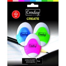 CROXLEY Create Fun Eraser Pack of 3's