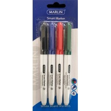 Marlin Whiteboard Marker 4'S (Blue, Black, Green, Red)