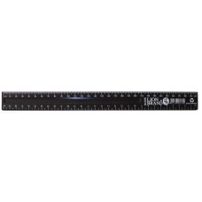 LION BRAND Ruler 30cm Black Shatterproof 