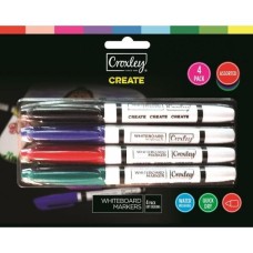 CROXLEY Create Whiteboard Markers Pack of 4 Assorted Colours